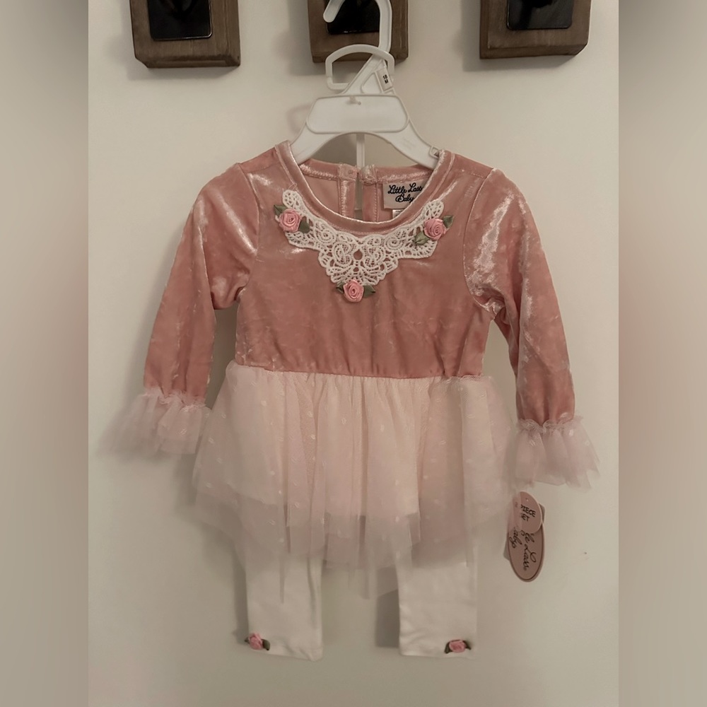 Two-piece set; baby girl- outfit new (size 18 months)